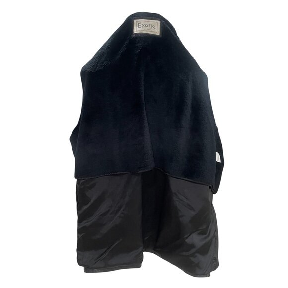 Vintage Black Leather Oversized Jacket Exotic Korea Moto Streetwear Baddie XL - Picture 14 of 16